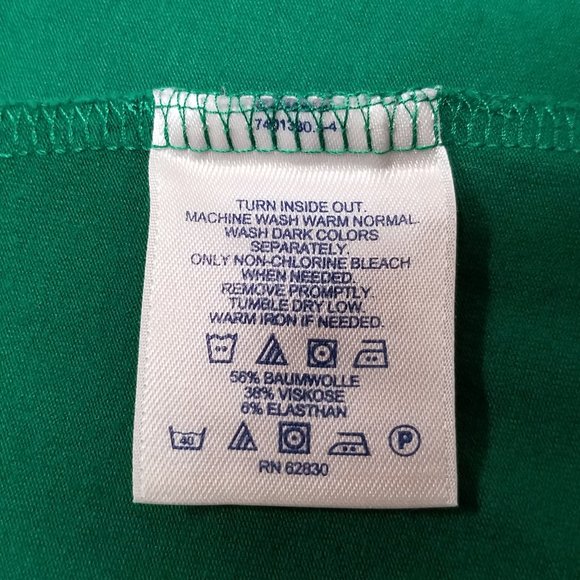 Lands' End Green Long Sleeve V Neck T-Shirt - Picture 4 of 5